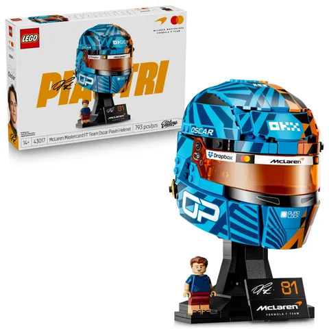 LEGO McLaren F1 Oscar Piastri Helmet 43017 Collectible Decor - Brand New