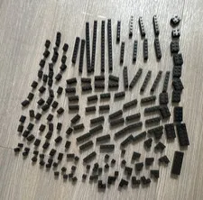 Vintage LEGO Black Brick Lot 150+ Pieces Assorted 1x1 1x2 Long Building 🧱