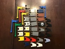 LEGO Flag Lot Wavy, Trapezoid, Square Flags - 37 Flags