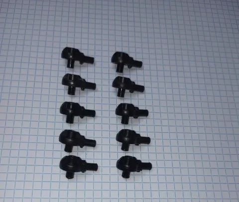 10 Pieces of Lego 47455 black Technic Rotation Joint Ball Loop, 2 pins friction