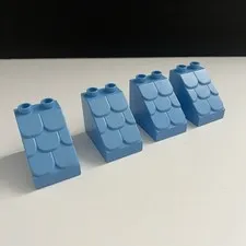 4 Lego Duplo 15580 Medium Blue House Roof Shingles Brick 10606 45025 10827 45021