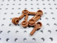 LEGO Lot of 6 Reddish Brown 1L Bar w/ 1x1 Plate and Stud Handle BP