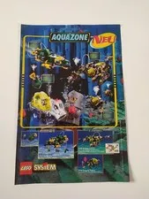 Rare Advertising Flyer Promotional Sheet LEGO System Aquazone 6180 6160 6110 6140 1998
