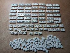 LEGO BULK LOT 176 WHITE MODIFIED BRICKS STUDS ON 1 SIDE 1X1 1X2 1X4