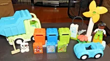 Lego Duplo Recycling Truck & Wind Turbine Electric Car Sets 10985 10987 READ