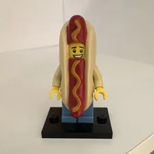 LEGO Hot Dog Guy Minifigure Hot Dog Costume w/Display Stand