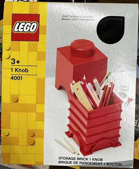 LEGO Storage Brick 1 Knob Stackable Plastic Container Box MPN 4001 (color: BLK)