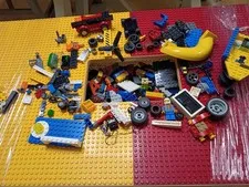 Vintage Wood LEGO Activity TABLE w/ FULL Storage Bag of 4 LB of Legos , NICE 