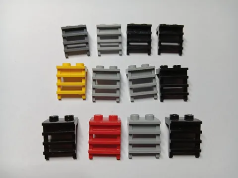 LEGO BULK LOT 12 MODIFIED PLATE 1 1/2 X 2X2 LADDER MIXED COLORS #4175