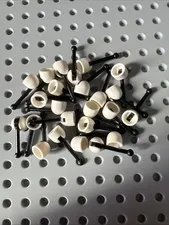 LEGO 4592c02 White Antenna Small Base with Black Lever (4592 / 4593) Bulk 24pcs
