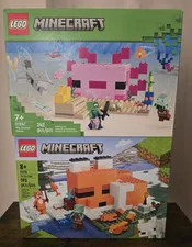 LEGO Minecraft The Axolotl House 21247 AND Minecraft The Fox Lodge 21178
