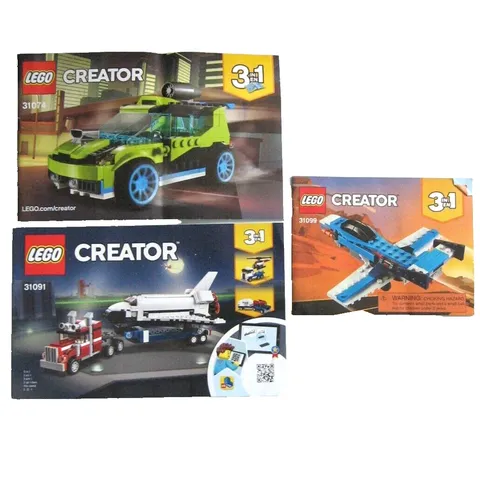 3 LEGO Creator 3 in 1 #31074 #31091 #31099 Instruction Booklets Manual Only