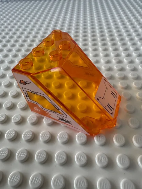 LEGO Windscreen 5x4x3 w Shield Pattern on Front Trans-Orange 30251pb01 Set 7648