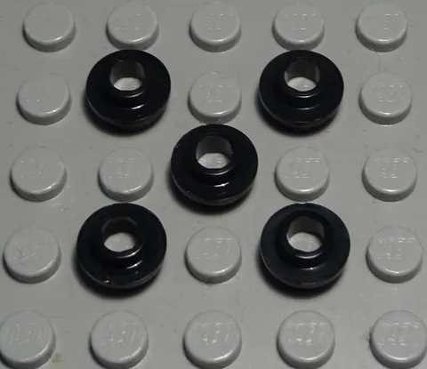 Lego Plate Round with Hole 1x1 Black 5 Pieces