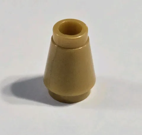 LEGO Parts - Pearl Gold Cone 1 x 1 with Top Groove - No 4589b
