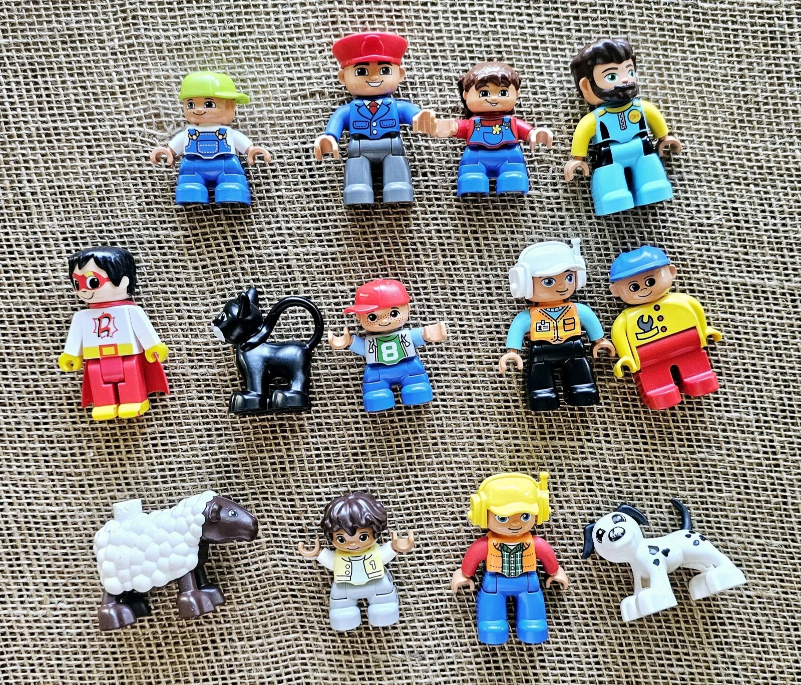 Lot Of 13 Lego Duplo People & Animal Toy Figures