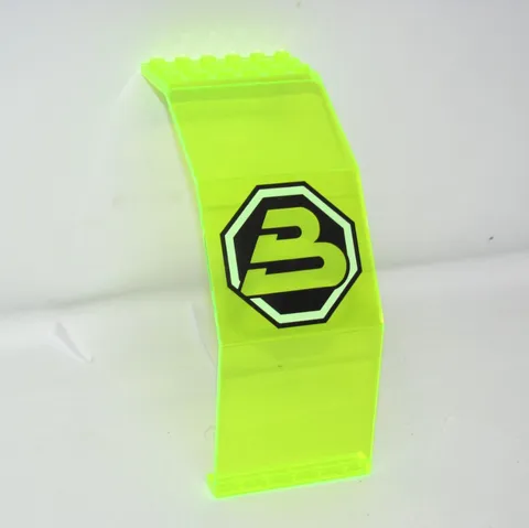 Lego Space Trans-Neon Green Panel 10x6x 11 Blacktron Logo 2408p01 (6981, 6988)
