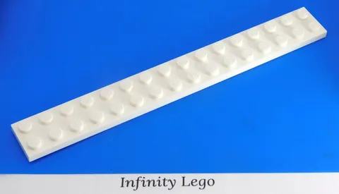 6 LEGO White Plate 2 x 16 (4282) - (6 Pieces)