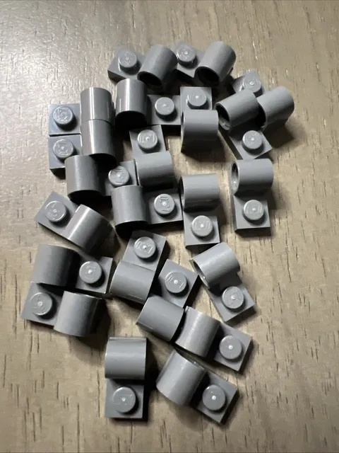 LEGO 11458 Dark Bluish Gray Plate, Modified 1 x 2 with Pin Hole on Top x22
