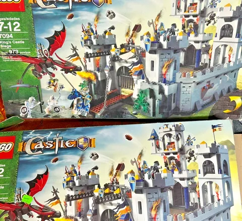 LEGO Castle 7094 King's Castle Siege x2 LOT Fantasy Era Dragons Minifigs Manuals
