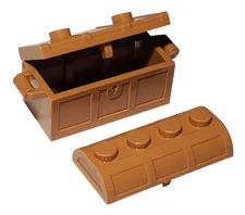 Lego Container With 2 Lids Treasure Chest and Crate Medium Nougat