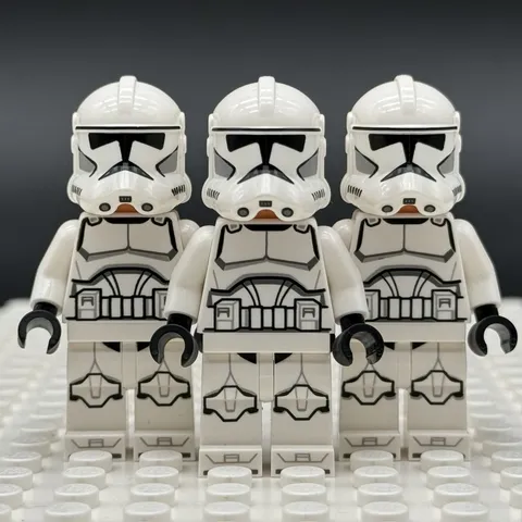 LEGO Star Wars Phase 2 Clone Trooper Minifigure LOT of 3 Plain White Grunt 75372