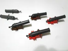 LEGO Lot of 6 Cannons and 4 bases  ( PLEASE READ DESCRIPTION BELOW )