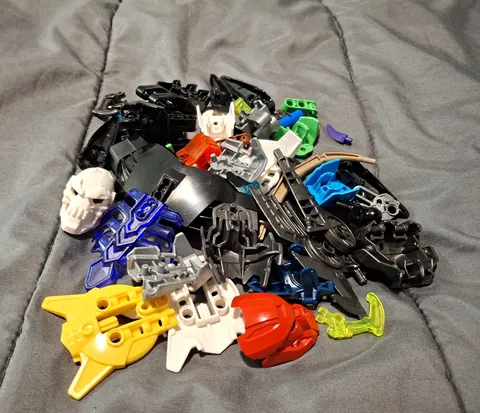 LEGO BIONICLE Parts Bulk Lot Mixed Pieces and Masks Multicolor Plastic