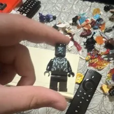 LEGO Minifigure Black Suit w/ Silver/Gray Chest Print Plastic