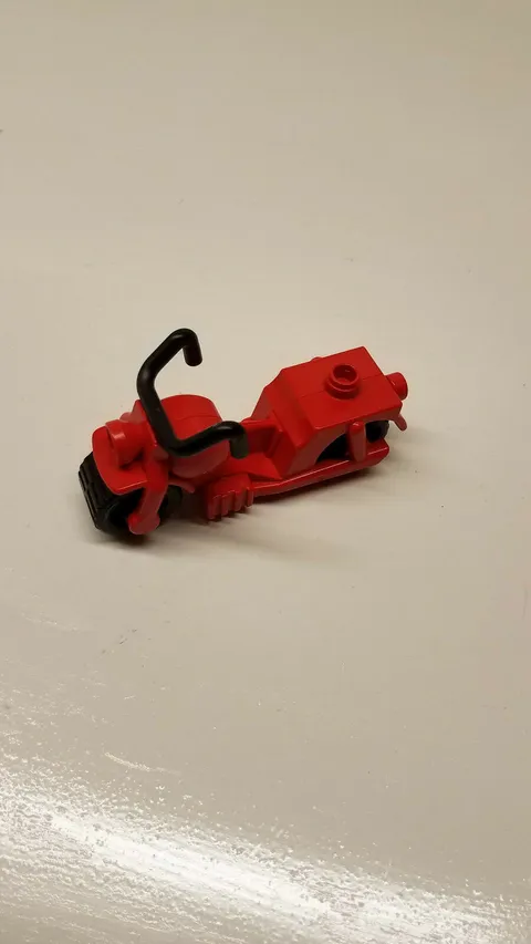 Vtg Lego Duplo RED MOTORCYCLE Legoville City Motorbike Motor Cycle Harley wheels