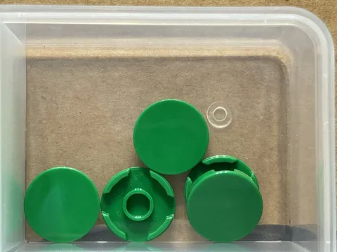 LEGO Parts - Green Tile, Round 2 x 2 with Bottom Stud Holder - No 14769 - QTY 5