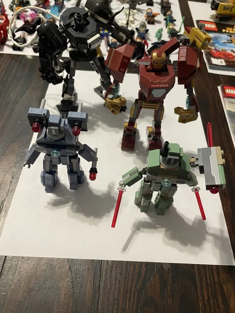 LEGO Marvel Iron Man Mech Bulk Lot - 4 Builds, Multicolor Plastic