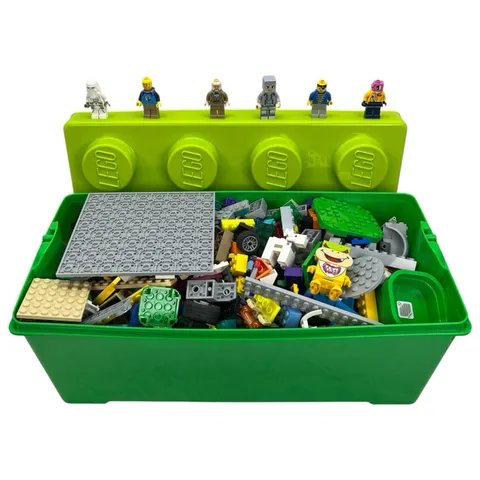 LEGO Bulk Lot 3.15 lbs Mixed Bricks Parts Minifigures + Official LEGO Brick Tote