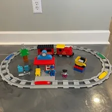 LEGO Duplo 10874 Steam Train Push & Go Kids Building Toy Set Works Retired READ