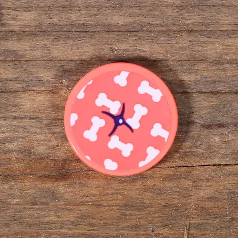LEGO Friends Coral Tile Round 2x2 Cushion with White Bones Pattern 14769pb637