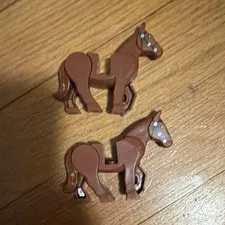 LEGO Horse Animal Figures Lot of 2 Brown Printed Plastic Animals
