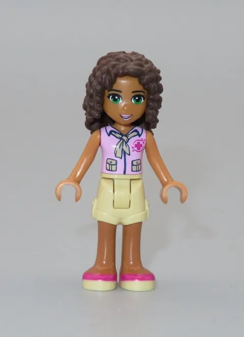 LEGO Friends Andrea brown hair tan shorts minifigures 41038 Jungle Rescue Base