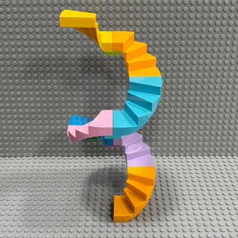 LEGO Curved Stairs Steps 6 x 6 x 4 Multicolor (28466) Friends Lot of 7