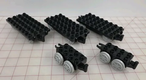 Lego Duplo Black Train Car Base 4x8 & 2x4 Stud Replacement Lot of 5