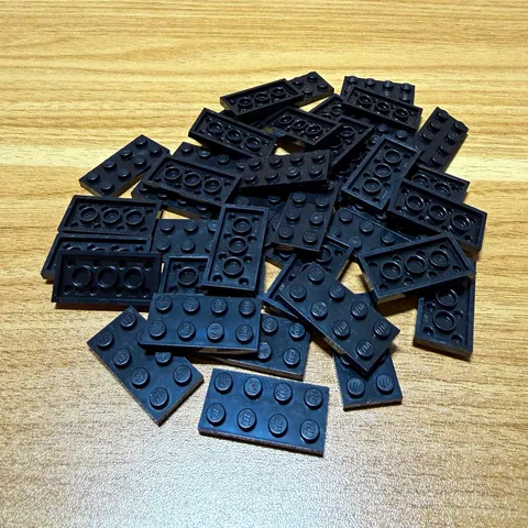 LEGO 3036 Plate 2x6 Black 40 Pieces Parts Lot Genuine LEGO