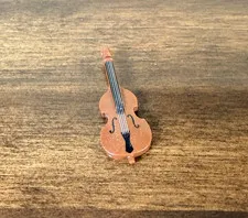 Lego Dark Orange Double Bass / Cello / Violin Minifig Utensil Jazz Club