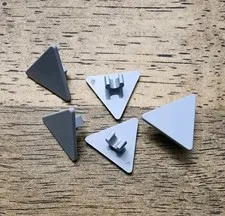 LEGO Light Bluish Gray Road Sign 2 x 2 Triangle with Open O Clip. QTY 5. 65676