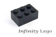 20 LEGO Black Bricks 2 x 3 (3002) - (20 Pieces)