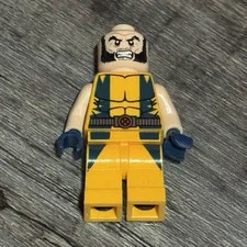 LEGO Wolverine Minifigure Yellow & Blue Suit Bald Head Beard/Mustache