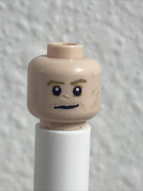 LEGO Minifigure Head Light Nougat, dark tan eyebrows subtle beard stubble