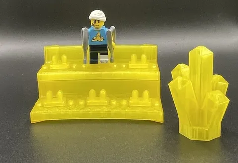 3-D Printed Lego Stand With Multiple Layers And Heel Savers Holds 6 Figs