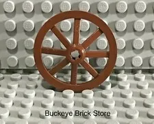 LEGO One Large Reddish Brown Wagon Wheel 33mm