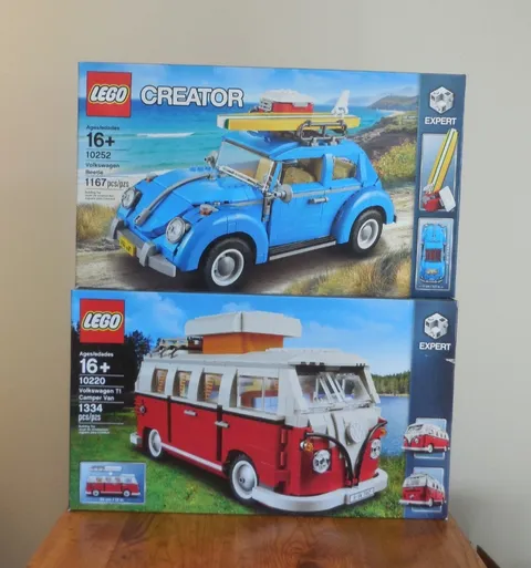 Lego 10220 Volkswagen Camper & 10252 Volkswagen Beetle - New, Sealed & Retired