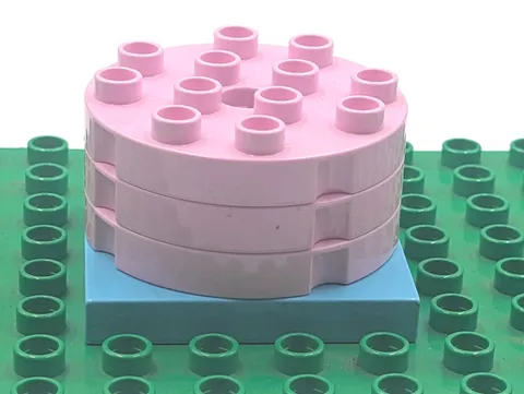 Duplo Lego Pink Turntable Swivel On Blue Base Replacement Parts Lot Of 4