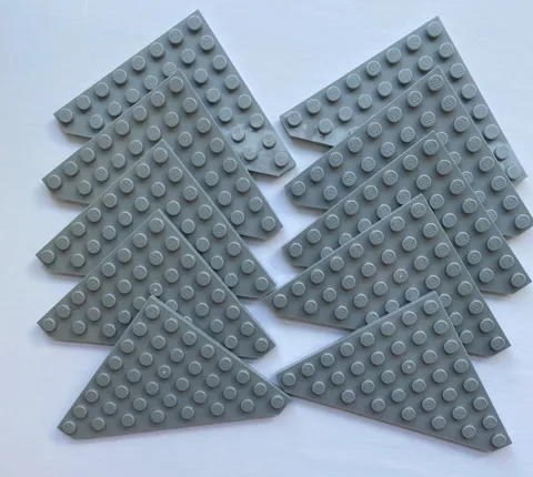 LEGO Part 30504(Qty 10)  8x8 Corner Wedge Plate in Light Bluish Gray NEW